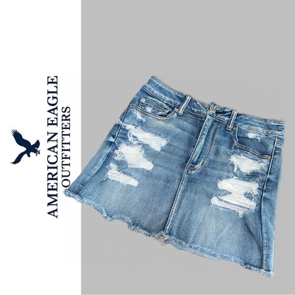 American Eagle Women’s Next Level Stretch X Hi-Rise Jean Mini Skirt - Size 6‎ - Picture 1 of 3